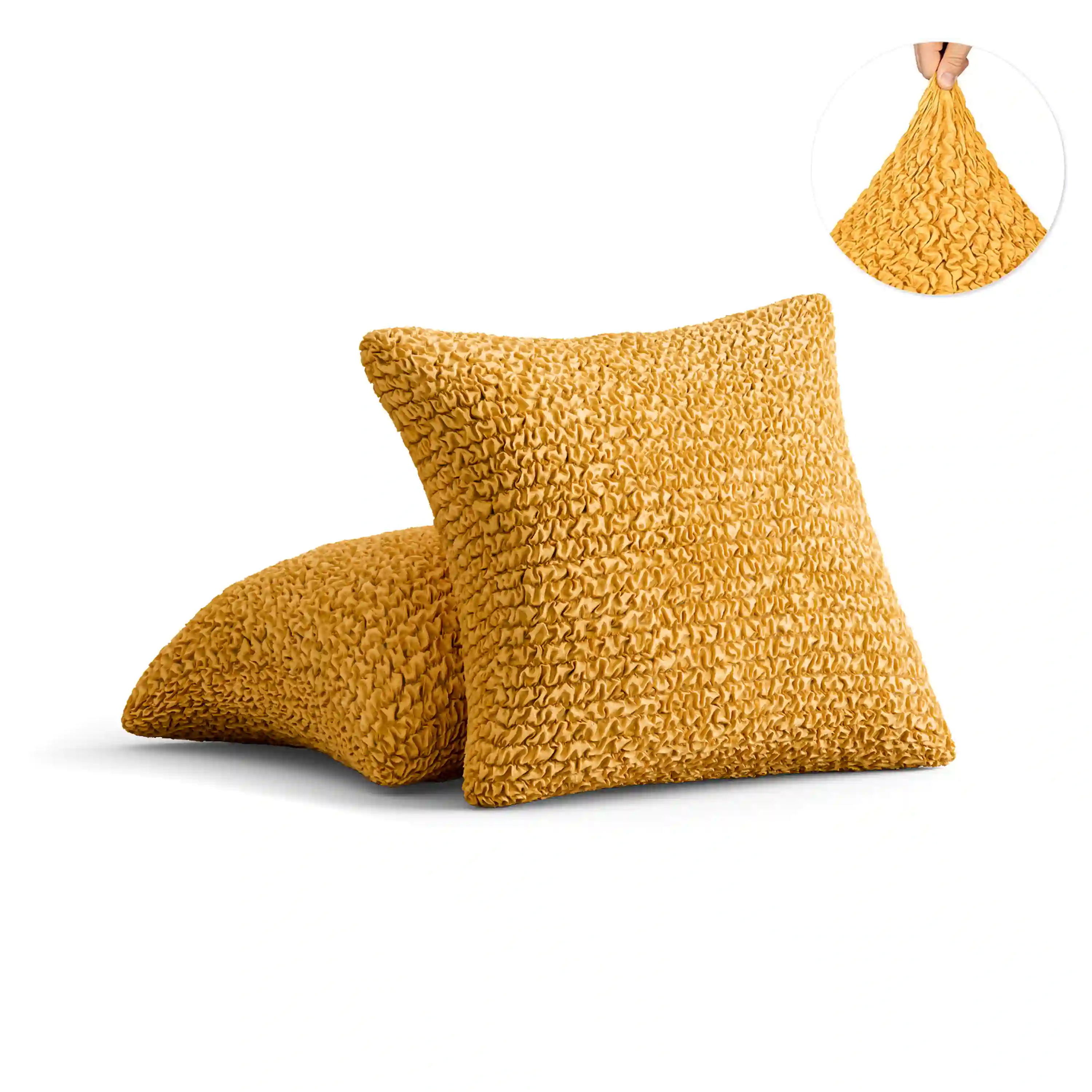 Set of 2 Microfibra Cushion Covers - Mango, Microfibra